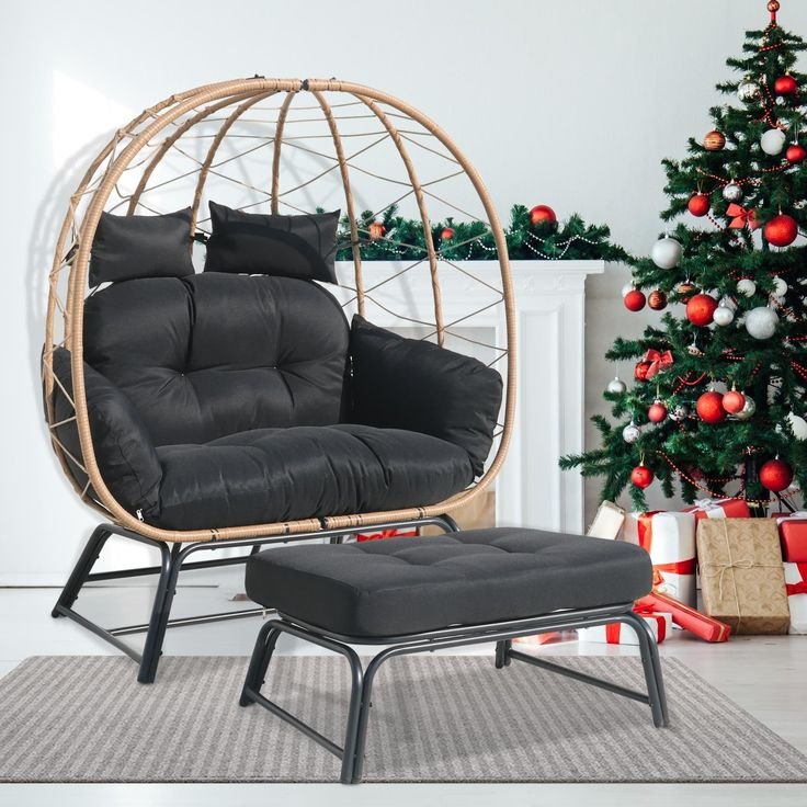 Deck Lounge Chairs with Ottomans